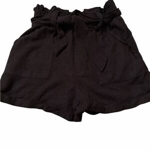Aeropostale Black High Waist Juniors linen Shorts